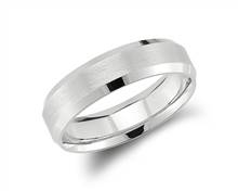 Beveled Edge Matte Wedding Ring In 14k White Gold (6mm) | Blue Nile