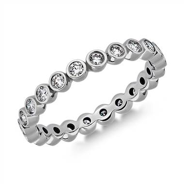 Bezel-Set Diamond Eternity Ring in 18k White Gold (.46 ct. tw.)