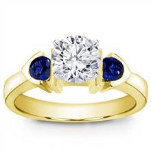 Bezel Set Engagement Setting With Two Sapphires | Adiamor
