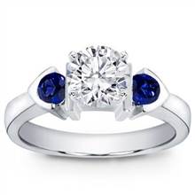 Bezel Set Engagement Setting With Two Sapphires | Adiamor