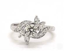 Bird of Paradise Vintage Engagement Ring in Platinum 4mm Width Band (Setting Price) | James Allen
