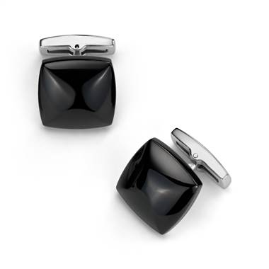Black Cuff Links in Stainless Steel