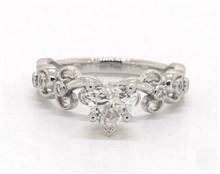 Blossom Side-Stone Bezel Diamond Engagement Ring in 14K White Gold 5.50mm Width Band (Setting Price) | James Allen