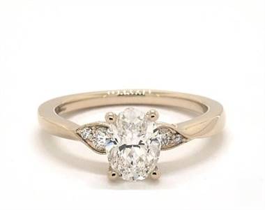 Blossoming Vine Side-Stone Engagement Ring in 14K Yellow Gold 2.00mm Width Band (Setting Price)