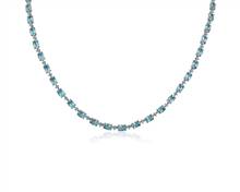 Blue and White Topaz Eternity Necklace In Sterling Silver | Blue Nile