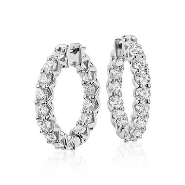 Blue Nile Signature Diamond Eternity Hoop Earrings in Platinum (4.5 ct. tw.)