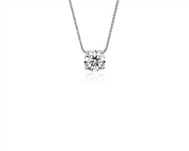 Blue Nile Signature Floating Diamond Solitaire Pendant Necklace In Platinum (1.25 ct. tw.)