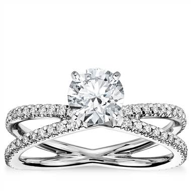 Blue Nile Studio Empress Diamond Engagement Ring in Platinum (1/3 ct. tw.)