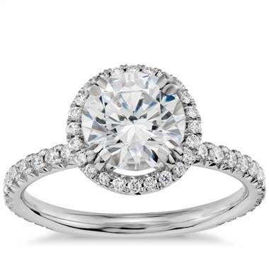 Blue Nile Studio Heiress Halo Diamond Engagement Ring in Platinum (3/8 ct. tw.)