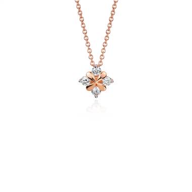 "Blue Nile Studio Rose Petal Diamond Pendant in 18k Rose Gold (1/3 ct. tw.)"