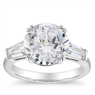 Blue Nile Studio Tapered Baguette Engagement Ring in Platinum (1/2 ct. tw.)