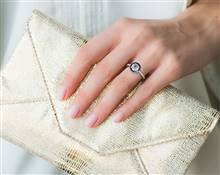 Blue-Sapphire Halo, French-Cut Pave Engagement Ring in 18K Yellow Gold 1.80mm Width Band (Setting Price) | James Allen