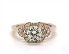 Bold Art Deco Flower Halo Engagement Ring in 18K Yellow Gold 1.90mm Width Band (Setting Price) | James Allen