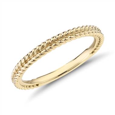 "Braided Wedding Band in 14k Yellow Gold"