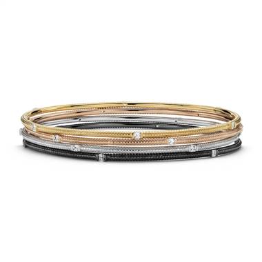 Brick Design Diamond Bangle Bracelets in 14k White, Yellow, and Rose Gold (1 1/5 ct. tw.)