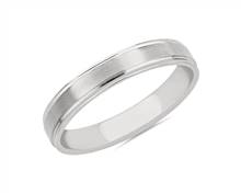 Brushed Inlay Wedding Ring In 18k White Gold (4mm) | Blue Nile