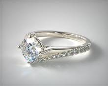 Bypass Pave Kite-Set Engagement Ring in 18K White Gold 1.50mm Width Band (Setting Price) | James Allen