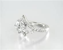 Bypass Pave Set Engagement Ring in 14K White Gold 1.80mm Width Band (Setting Price) | James Allen