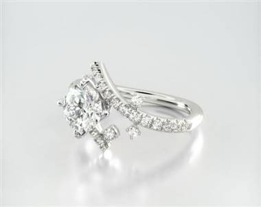 Bypass Pave Set Engagement Ring in 14K White Gold 1.80mm Width Band  (Setting Price) & James Allen & 57570