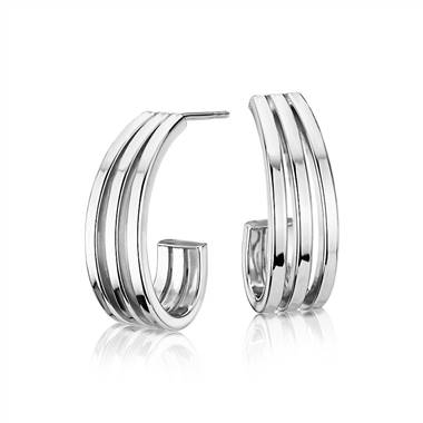 Cascading Hoops in Sterling Silver (8 x 22.5 mm)