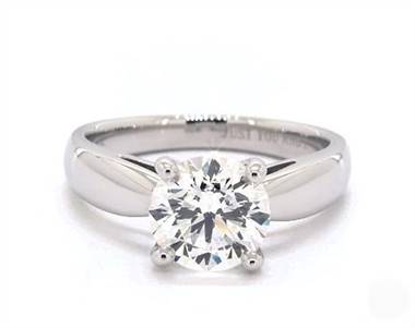 Cathedral Basket Solitaire Engagement Ring in 18K White Gold 3.80mm Width Band (Setting Price)