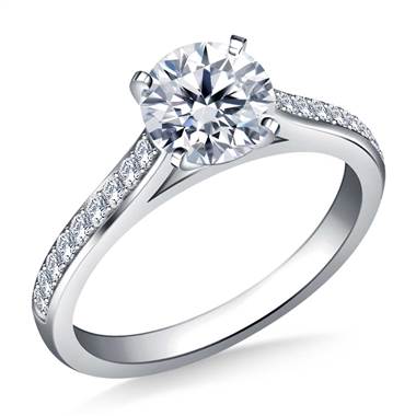 Cathedral Diamond Engagement Ring in 14K White Gold (1/5 cttw.)