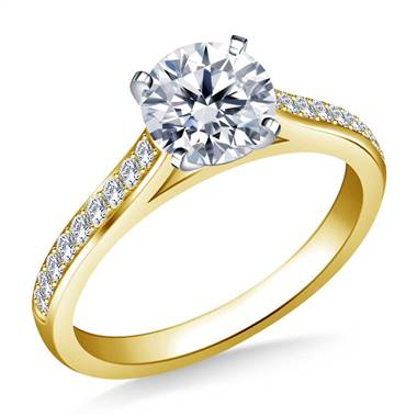 Cathedral Diamond Engagement Ring in 18K Yellow Gold (1/5 cttw.)