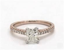 Cathedral Petite Pave Engagement Ring in 14K Rose Gold 1.80mm Width Band (Setting Price) | James Allen