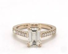 Cathedral Petite Pave Engagement Ring in 14K Yellow Gold 1.80mm Width Band (Setting Price) | James Allen