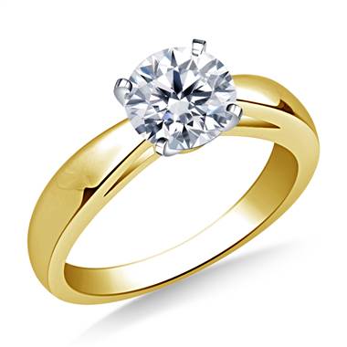 Cathedral Solitaire Diamond Ring in 14K Yellow Gold (2.9 mm)