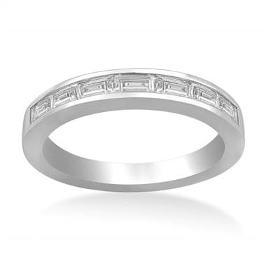Channel Set Baguette Diamond Band in 14K White Gold (3/4 cttw.)