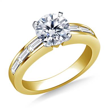 Channel Set Baguette Diamond Engagement Ring in 14K Yellow Gold (3/4 cttw.)