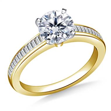 Channel Set Baguette Diamond Engagement Ring in 18K Yellow Gold (3/8 cttw.)
