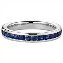 Channel Set Blue Sapphire Ring in Platinum (2 mm) | Blue Nile