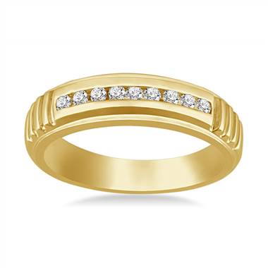 Channel Set Men's Diamond Ring in 14K Yellow Gold (1/4 cttw.)