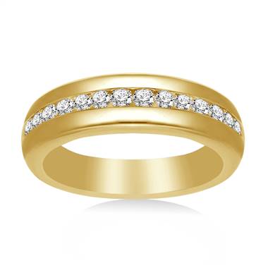 Channel Set Men's Round Diamond Band in 14K Yellow Gold (1.00 cttw.)