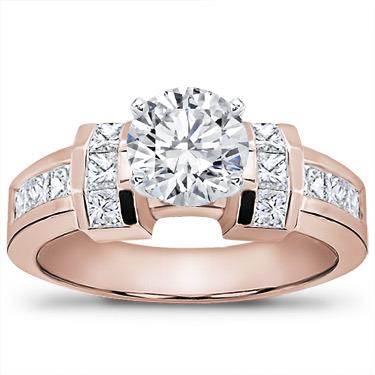 Channel-Set Princess Cut Engagement Setting