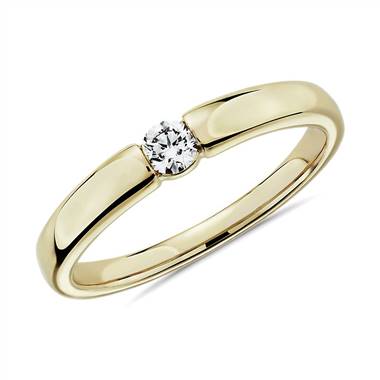 "Channel-Set Single Diamond Wedding Ring in 14k Yellow Gold - I/SI2 (1/10 ct. tw.)"