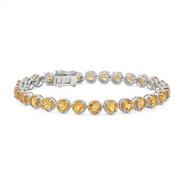 "Citrine Round Rope Bracelet in Sterling Silver (5mm)"