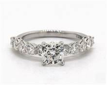 Classic 10-Diamond Prong-Set .90ctw Engagement Ring in 14K White Gold 2.20mm Width Band (Setting Price) | James Allen