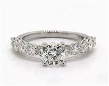 Classic 10-Diamond Prong-Set .90ctw Engagement Ring in 18K White Gold 2.20mm Width Band (Setting Price) | James Allen