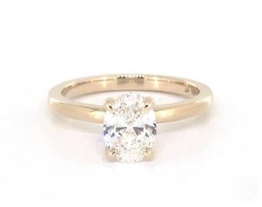 Classic 4-Prong Elevated Solitaire Engagement Ring in 14K Yellow Gold 2.00mm Width Band (Setting Price)