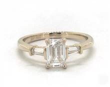 Classic Baguette Side-Stone Engagement Ring in 18K Yellow Gold 4mm Width Band (Setting Price) | James Allen
