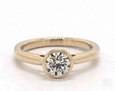 Classic Bezel-Set Engagement Ring in 14K Yellow Gold 2.00mm Width Band (Setting Price)