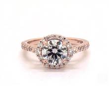 Classic Cathedral Halo Pave Engagement Ring in 14K Rose Gold 1.90mm Width Band (Setting Price) | James Allen