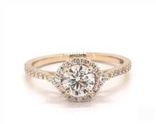 Classic Cathedral Halo Pave Engagement Ring in 14K Yellow Gold 1.90mm Width Band (Setting Price) | James Allen