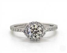 Classic Cathedral Halo Pave Engagement Ring in Platinum 1.90mm Width Band (Setting Price) | James Allen