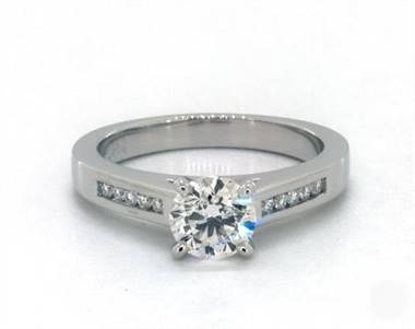 Classic Channel-Set Engagement Ring in 14K White Gold 2.60mm Width Band (Setting Price)