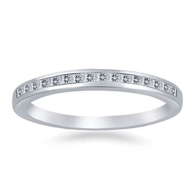 Classic Channel Set Princess Diamond Band in 14K White Gold (1/6 cttw.)