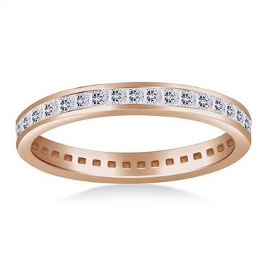 Classic Channel Set Princess Diamond Eternity Ring in 14K Rose Gold (0.72 - 0.86 cttw.)